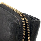 Gucci Interlocking Trifold Leather Black Wallet Gold — view 8