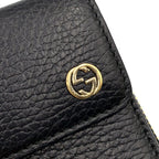 Gucci Interlocking Trifold Leather Black Wallet Gold — view 7