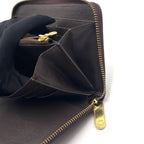 Louis Vuitton Zippy Organizer Damier Ebene Leather Brown Round Wallet Gold — view 6