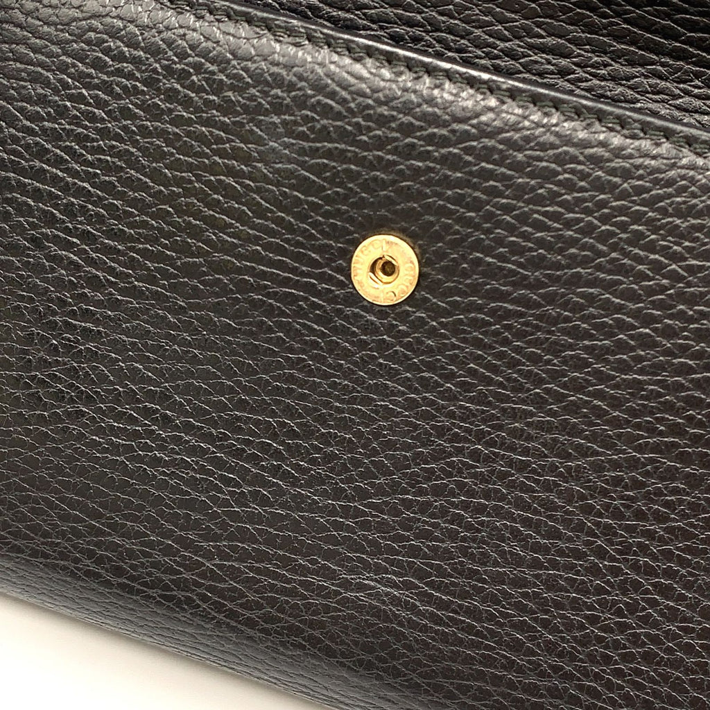 Gucci Interlocking Trifold Leather Black Wallet Gold — view 6