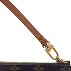 Louis Vuitton Pochette Monogram Leather Brown Handbag Gold — view 7