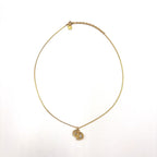 Dior CD Logo Rhinestone Gold Necklace — view 3
