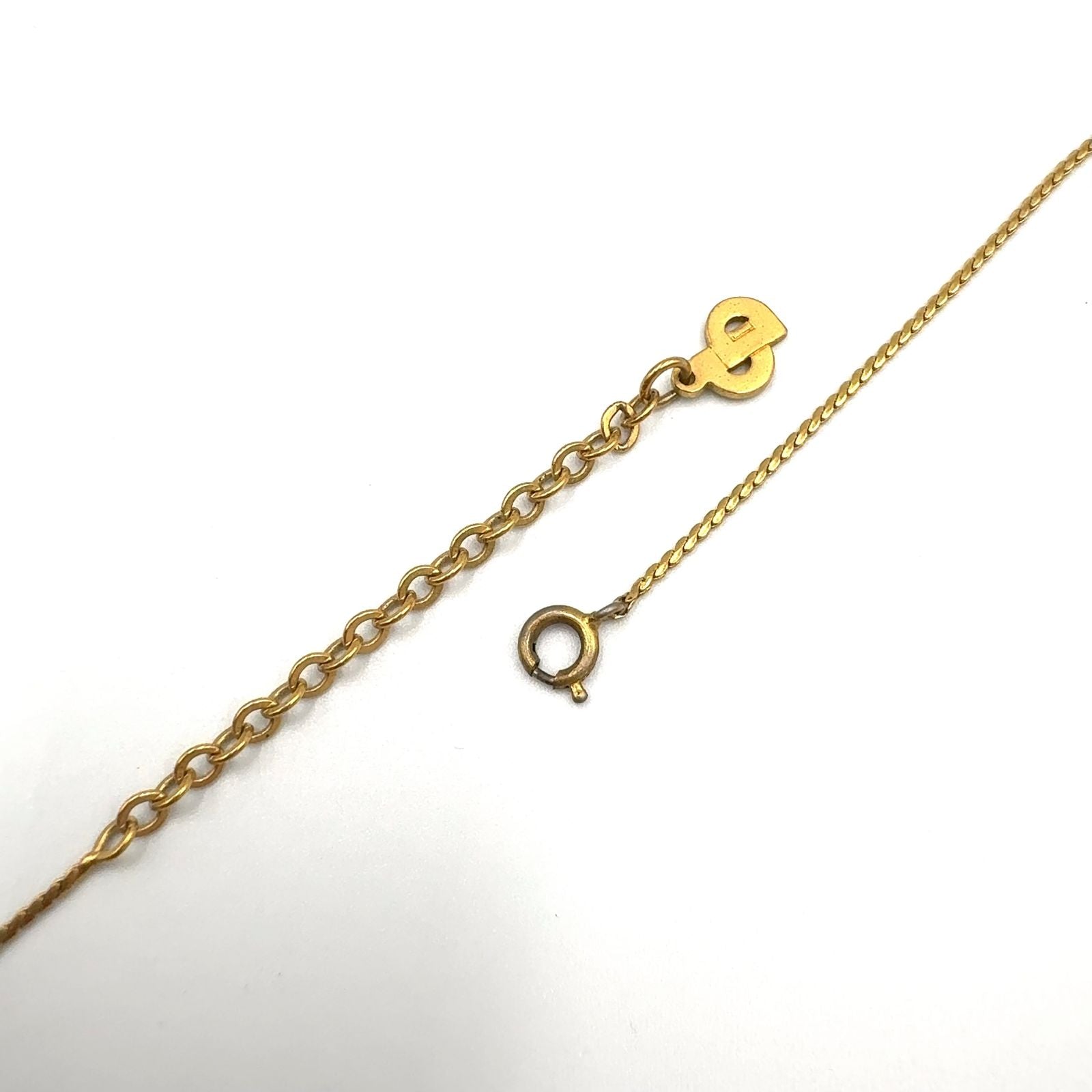 Dior CD Logo Rhinestone Gold Necklace — view 8