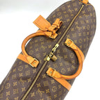 Louis Vuitton Keepall Bandouliere 60 Monogram Leather Brown Boston Bag Gold — view 9