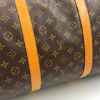 Louis Vuitton Keepall Bandouliere 60 Monogram Leather Brown Boston Bag Gold — view 7