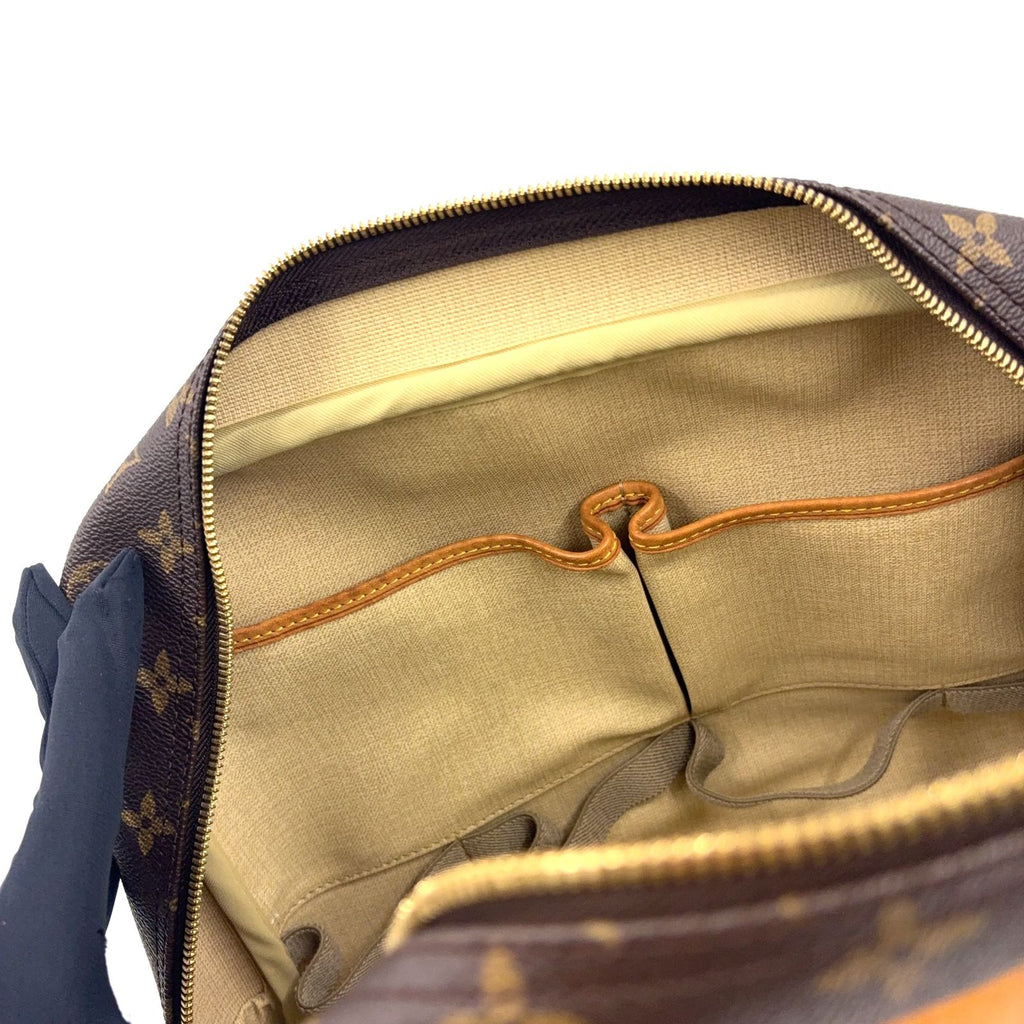 Louis Vuitton Deauville Bowling Vanity Monogram Leather Brown Handbag Gold — view 5