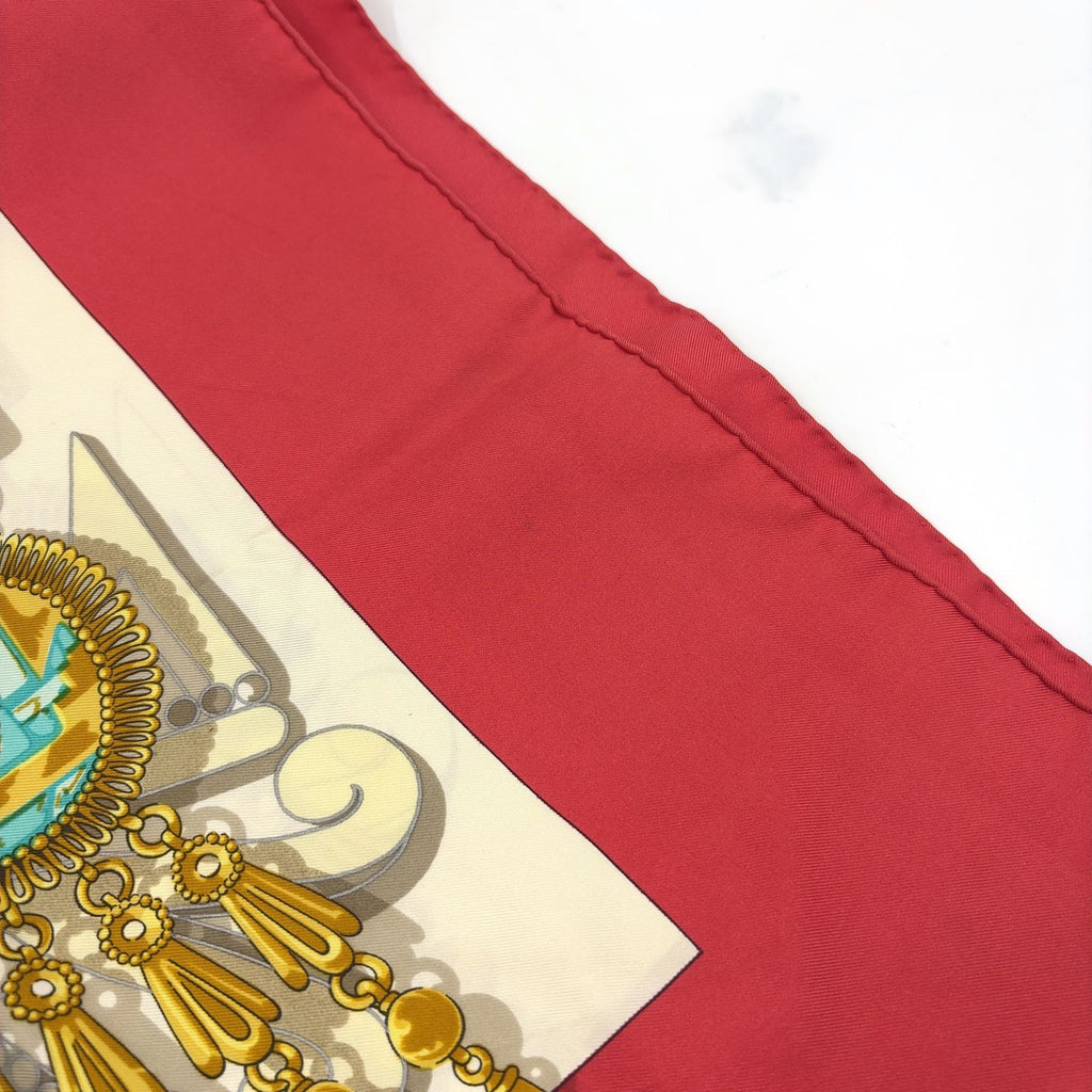 Hermes Carre 90 Mexico Silk Blue White Red Scarf — view 8