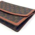 Louis Vuitton Pochette Dam GM Monogram Leather Brown Clutch Gold — view 6