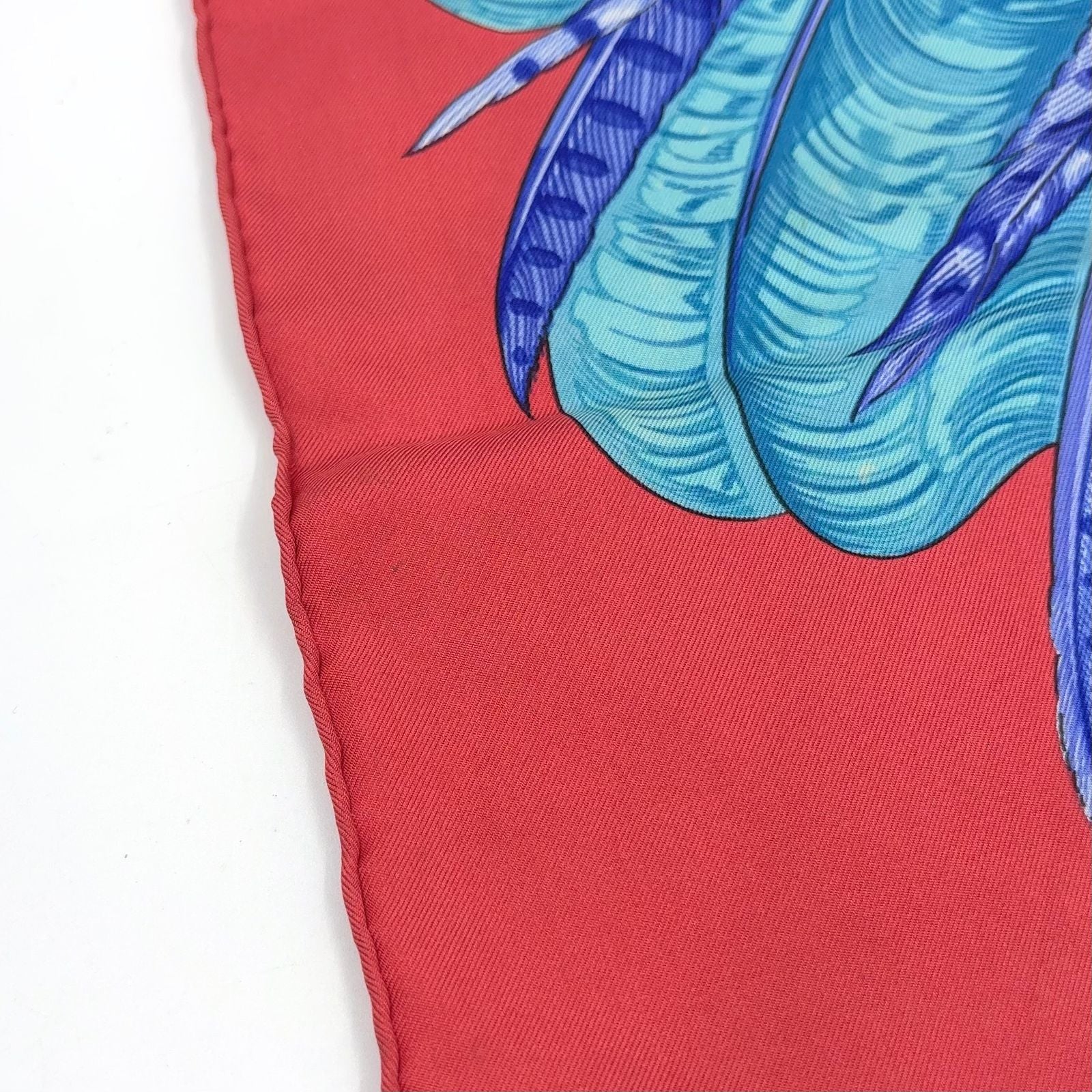 Hermes Carre 90 Mexico Silk Blue White Red Scarf — view 5