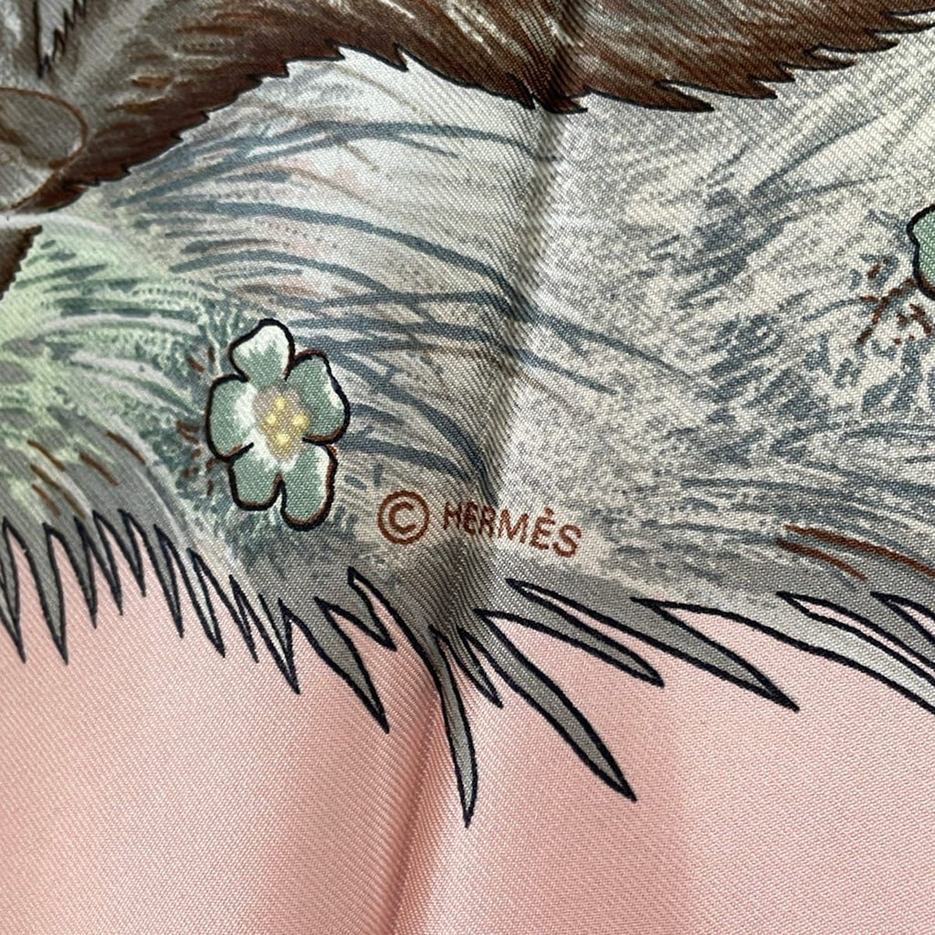Hermes Scarf Carre 90 Ivory Pink Multi les Quatre Saisons — view 2