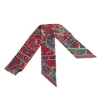 Hermes Scarf Twill Red Multi Ribbon Au Pays Des Oiseaux Fleurs