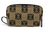 Loewe Cosmetics Pouch Makeup Canvas Anagram Beige Black — view 2