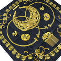 Hermes Scarf Carre 90 Black Yellow Multi les Cavaliers D'or