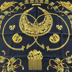 Hermes Scarf Carre 90 Black Yellow Multi les Cavaliers D'or — view 4