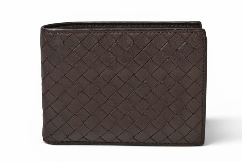 Bottega Veneta Wallet Bifold Folding Intrecciato Dark Brown