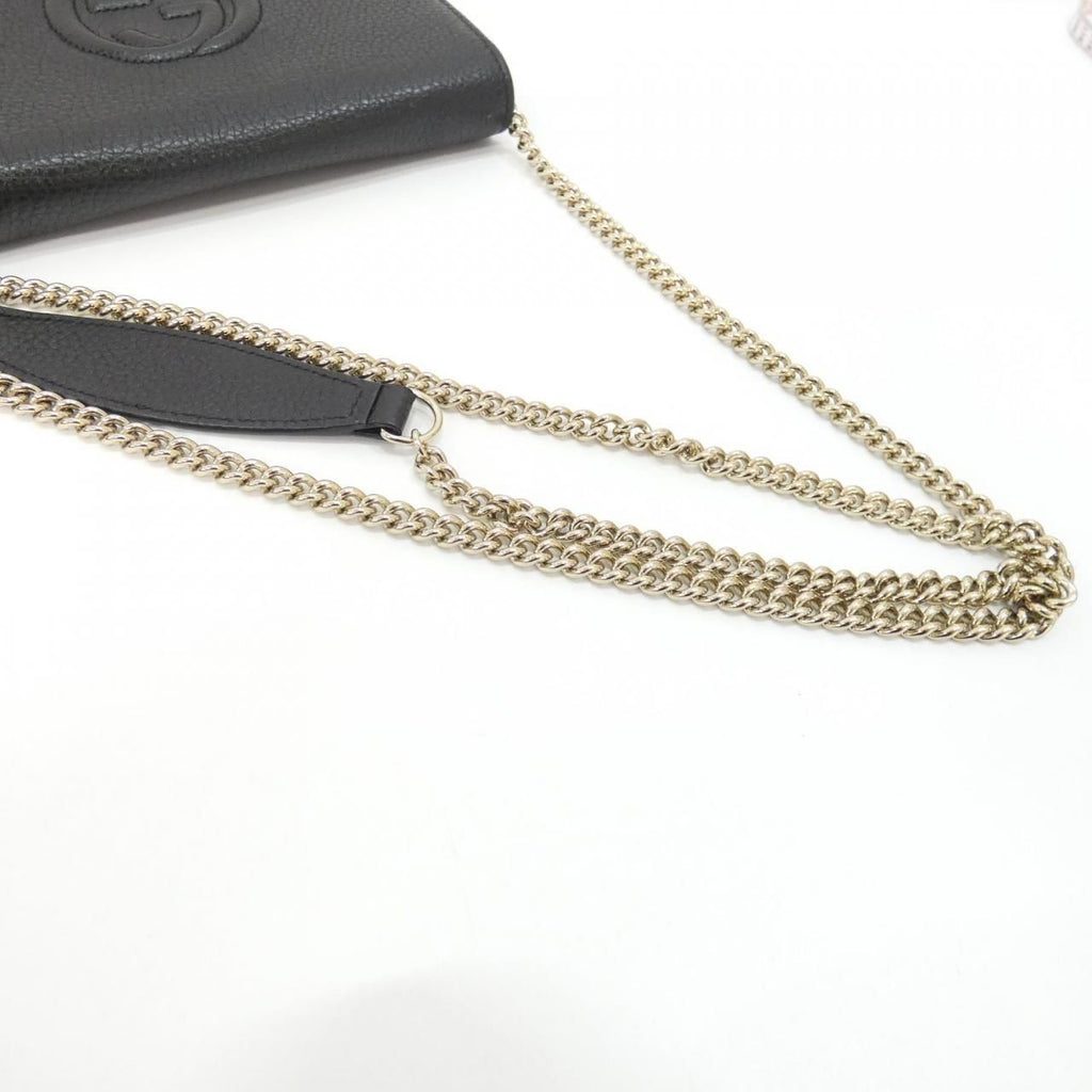 Gucci Chain Shoulder Bag Black — view 6