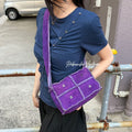 Chanel Shoulder Bag Shearling Suede Purple Silver Vintage