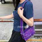 Chanel Shoulder Bag Shearling Suede Purple Silver Vintage — view 2