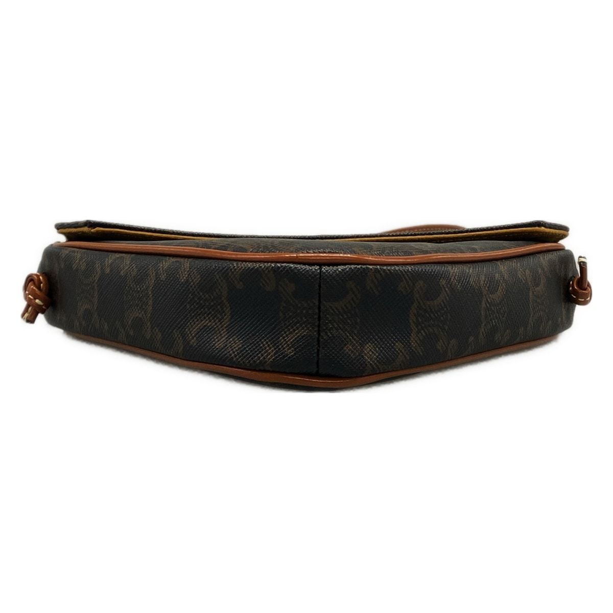 Celine Shoulder Bag Triomphe Triangle Dark Brown White — view 5