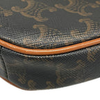 Celine Shoulder Bag Triomphe Triangle Dark Brown White — view 6