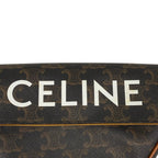Celine Shoulder Bag Triomphe Triangle Dark Brown White — view 8