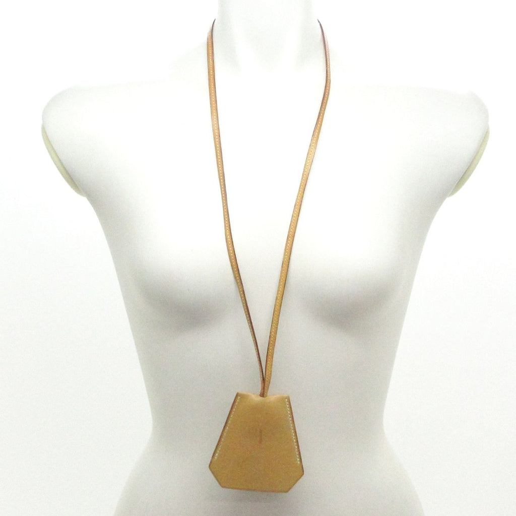 Hermes Necklace Long Leather Gold Clochette — view 2