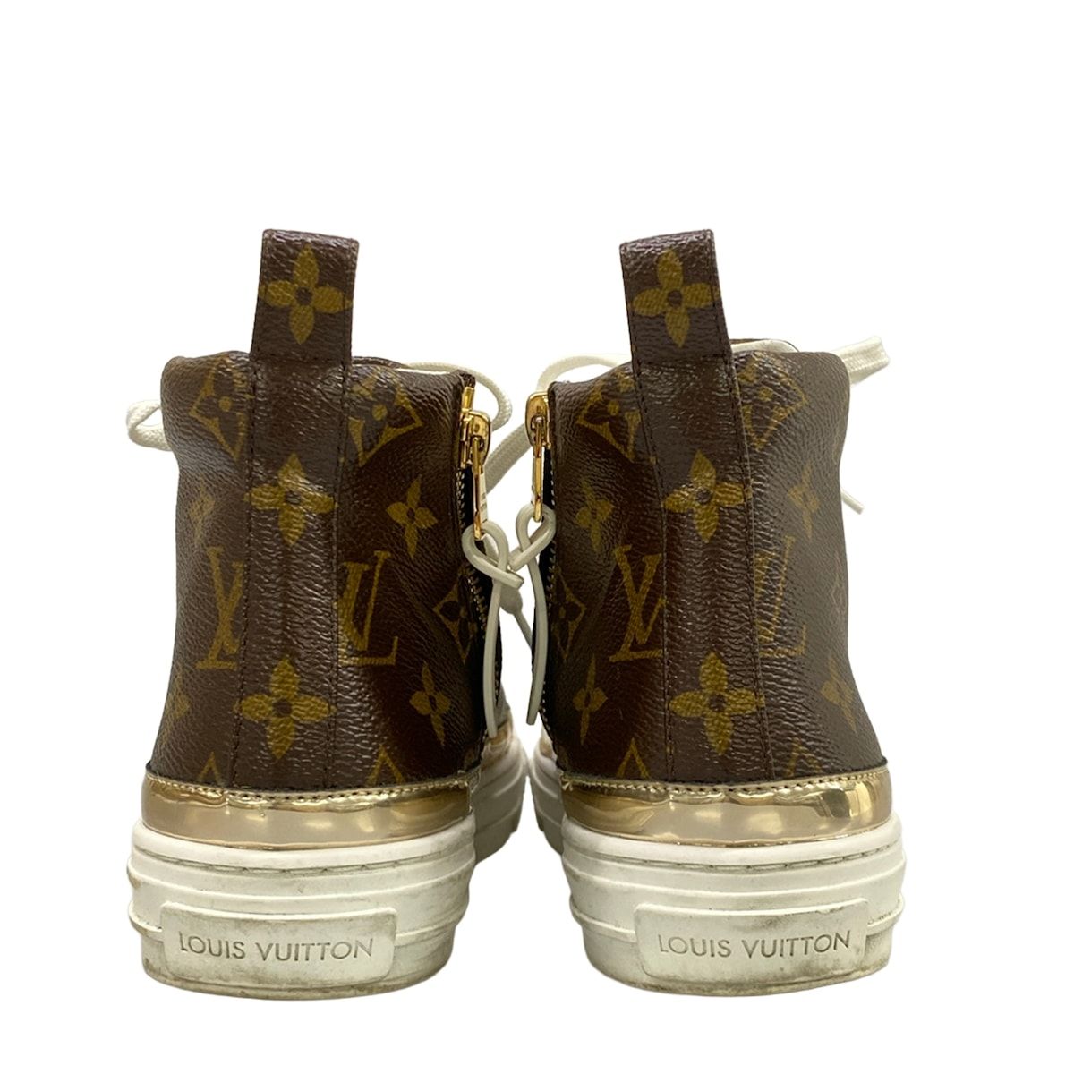 Louis Vuitton Sneakers 34.5 Stella Line Monogram Gold High Cut Leather — view 6
