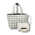 Prada Perforated Leather Mini Tote with Pouch Mirror Calf White