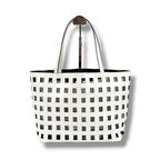Prada Perforated Leather Mini Tote with Pouch Mirror Calf White — view 2