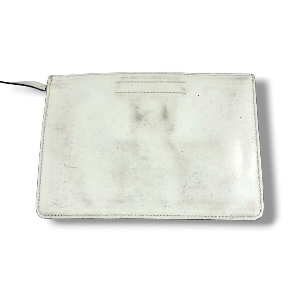 Prada Perforated Leather Mini Tote with Pouch Mirror Calf White — view 8