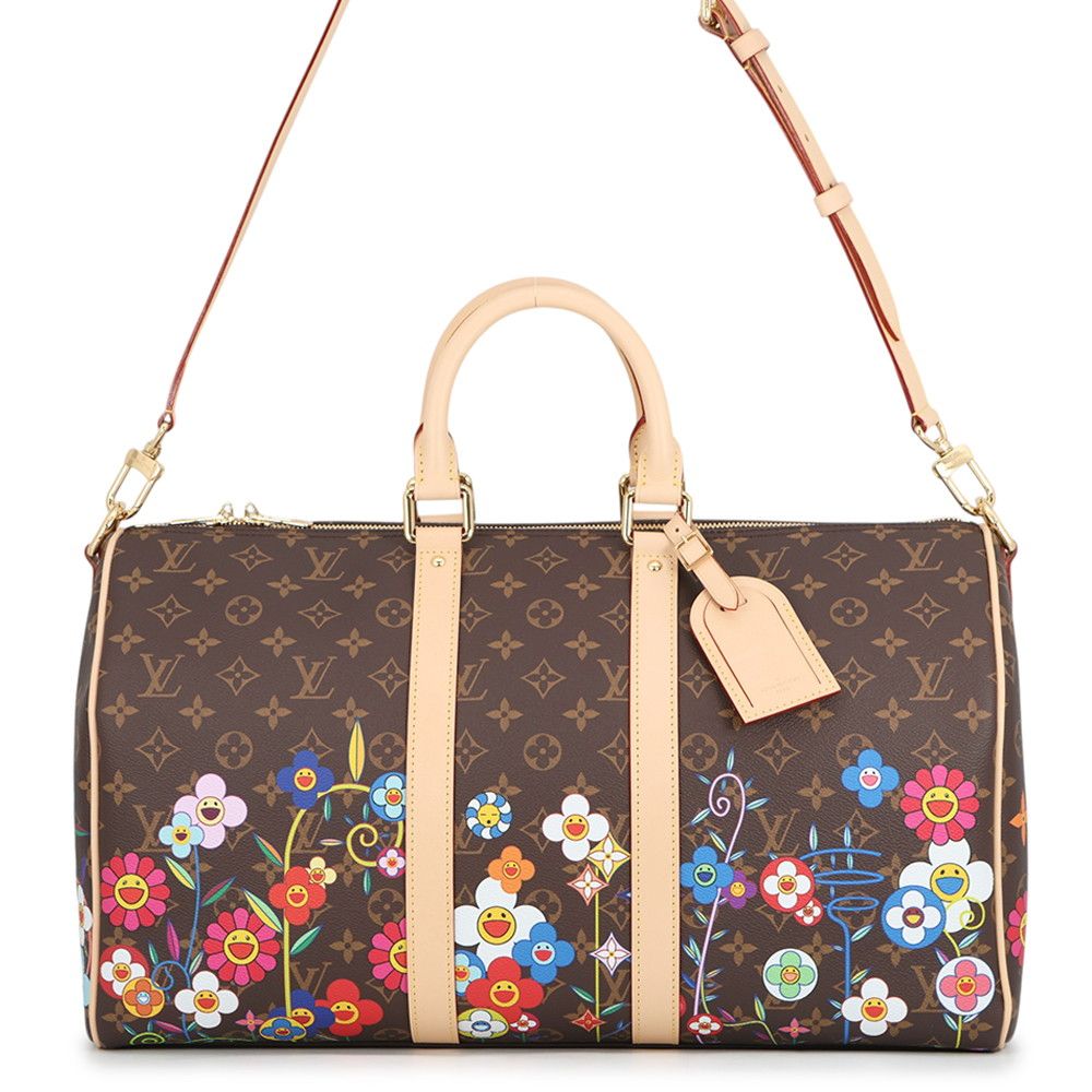 Louis Vuitton Boston Bag Monogram LV TM Keepall Bandouliere 45 Takashi Murakami