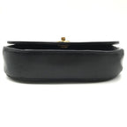 Chanel CC Logo Half Moon Turnlock Leather Chain Shoulder Bag Black — view 3