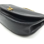 Chanel CC Logo Half Moon Turnlock Leather Chain Shoulder Bag Black — view 5