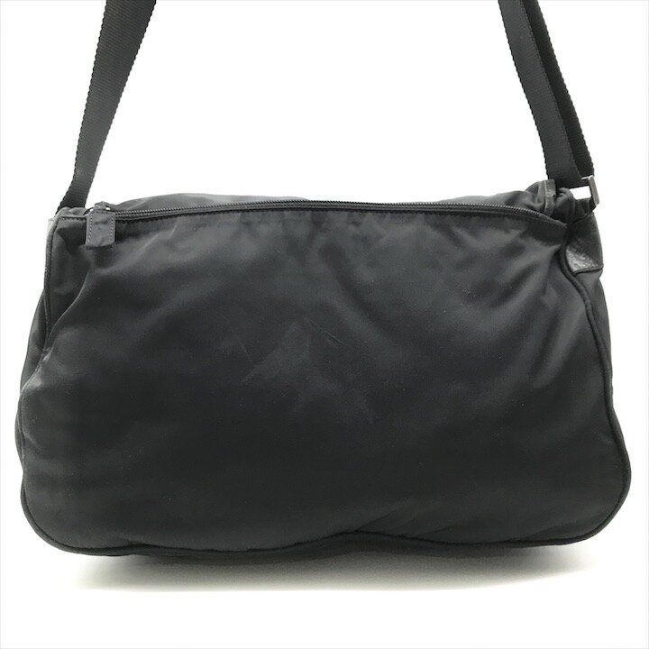 Prada Nylon Tessuto Triangle Logo Shoulder Bag Black Purse — view 2
