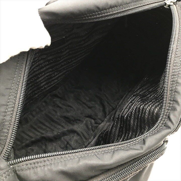 Prada Nylon Tessuto Triangle Logo Shoulder Bag Black Purse — view 8
