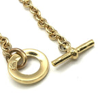Celine Vintage Chain Necklace Musical Note Circle Gold — view 6