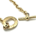 Celine Vintage Chain Necklace Musical Note Circle Gold — view 5