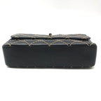 Chanel CC Logo Wild Stitch Chain Shoulder Bag Leather Black — view 3