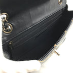 Chanel CC Logo Wild Stitch Chain Shoulder Bag Leather Black — view 8