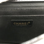 Chanel CC Logo Wild Stitch Chain Shoulder Bag Leather Black — view 9