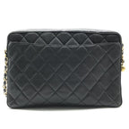 Chanel CC Logo Jumbo CC Quilted Chain Shoulder Bag Caviar Leather Black — view 3