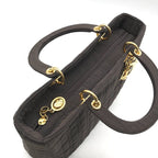 Dior Lady Cannage Nylon Hand Purse Brown — view 8