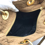 Dior Lady Cannage Nylon Hand Purse Brown — view 9