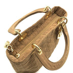 Dior Lady Cannage Nylon Hand Purse Brown — view 8