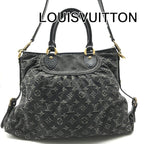 Louis Vuitton Monogram Denim Neo Gavi Tote Black Purse