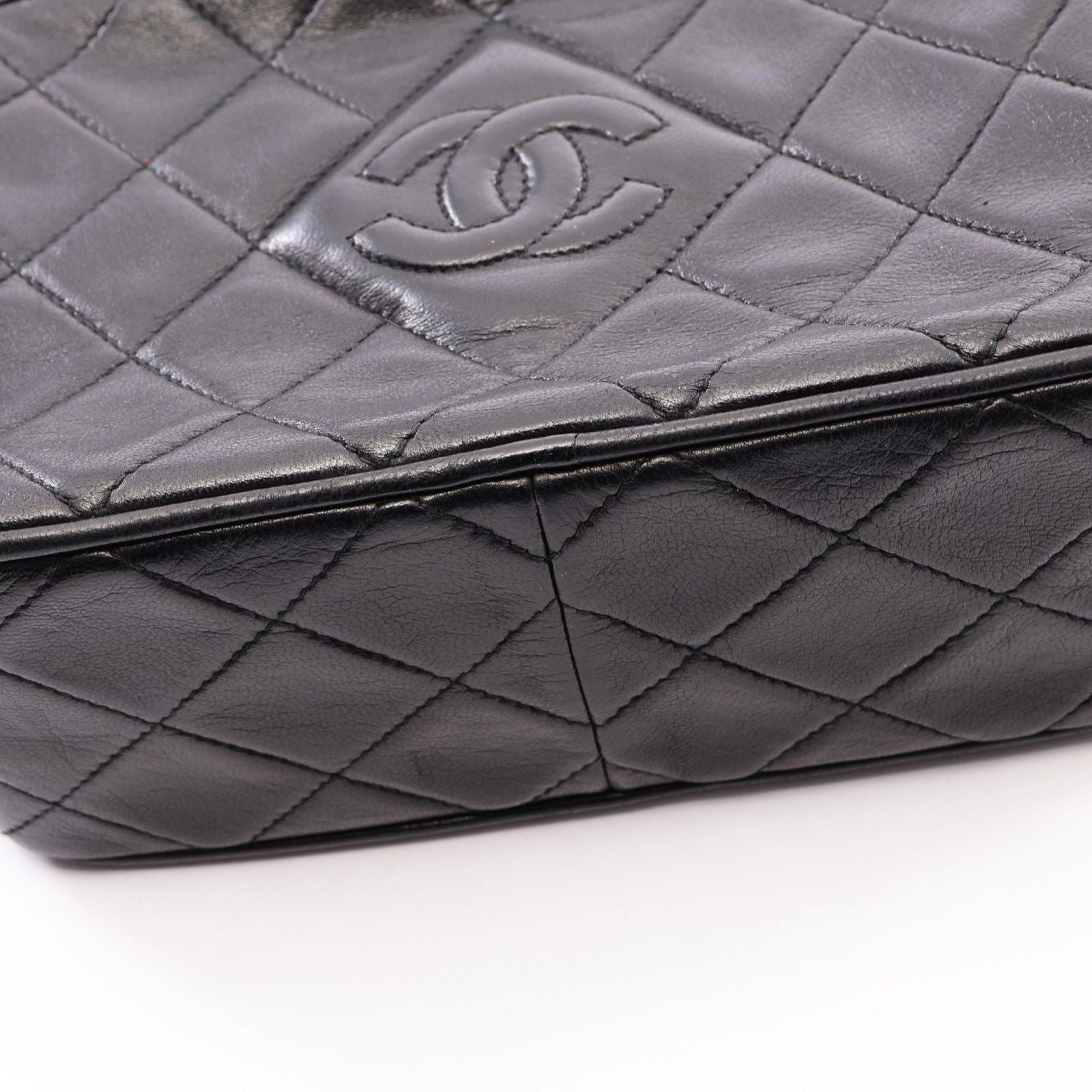 Chanel Shoulder Bag Diamond Stitch Mini Tassel Black Lambskin Quilted Fringe — view 7