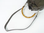Gucci Bamboo Drawstring 2-Way Shoulder Bag Canvas Leather Brown — view 4