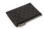 Celine Coin Case Card Holder Zipped Triomphe Canvas Lambskin Brown — view 4