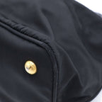 Prada Triangle Logo Tessuto Handbag Black — view 6