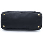 Prada Triangle Logo Tessuto Handbag Black — view 4